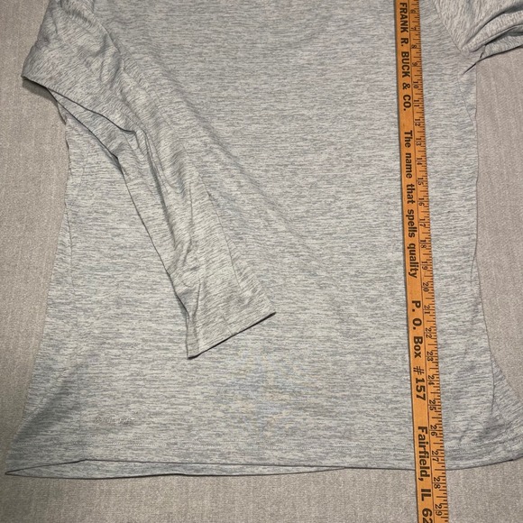 Nike Dri-FIT L Men's Gray Long Sleeve Athletic Training Shirt Gym Large Heather - Picture 7 of 9